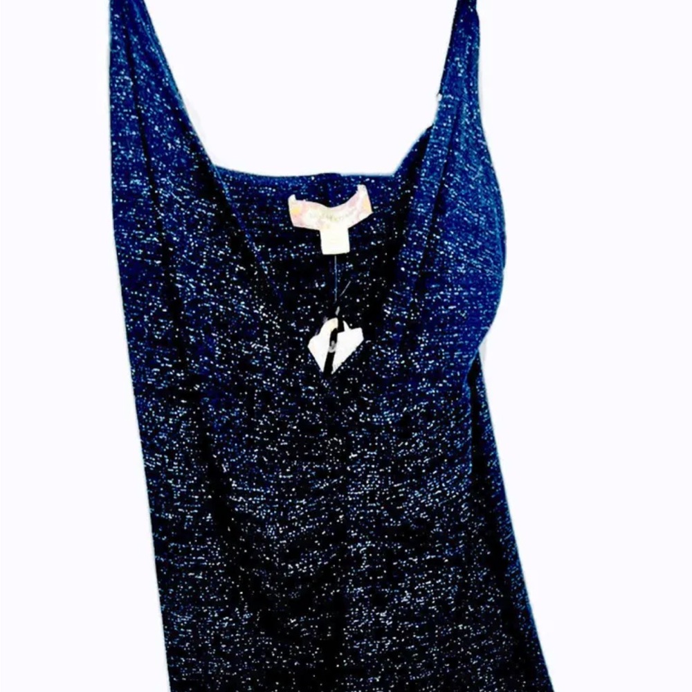 Band of Gypsies M Jr's Dress Blue Shimmer spaghetti strap Holiday Christmas $64